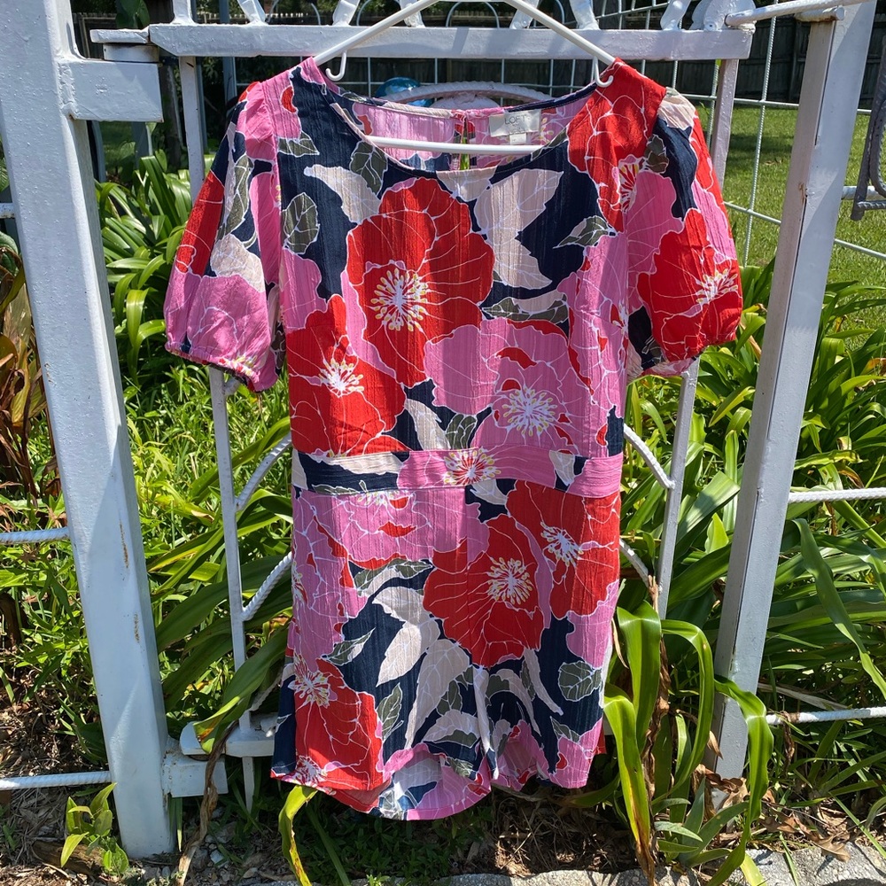 LOFT Vibrant Pink and Red romper